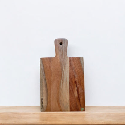 SacredFig Neem Wood Serving Platter| Compact Platter, Square Edges Board 10 × 6 in