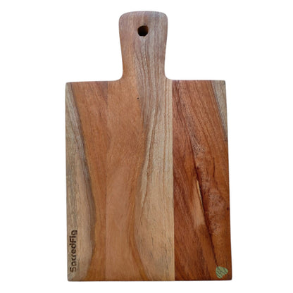 SacredFig Neem Wood Serving Platter| Compact Platter, Square Edges Board 10 × 6 in