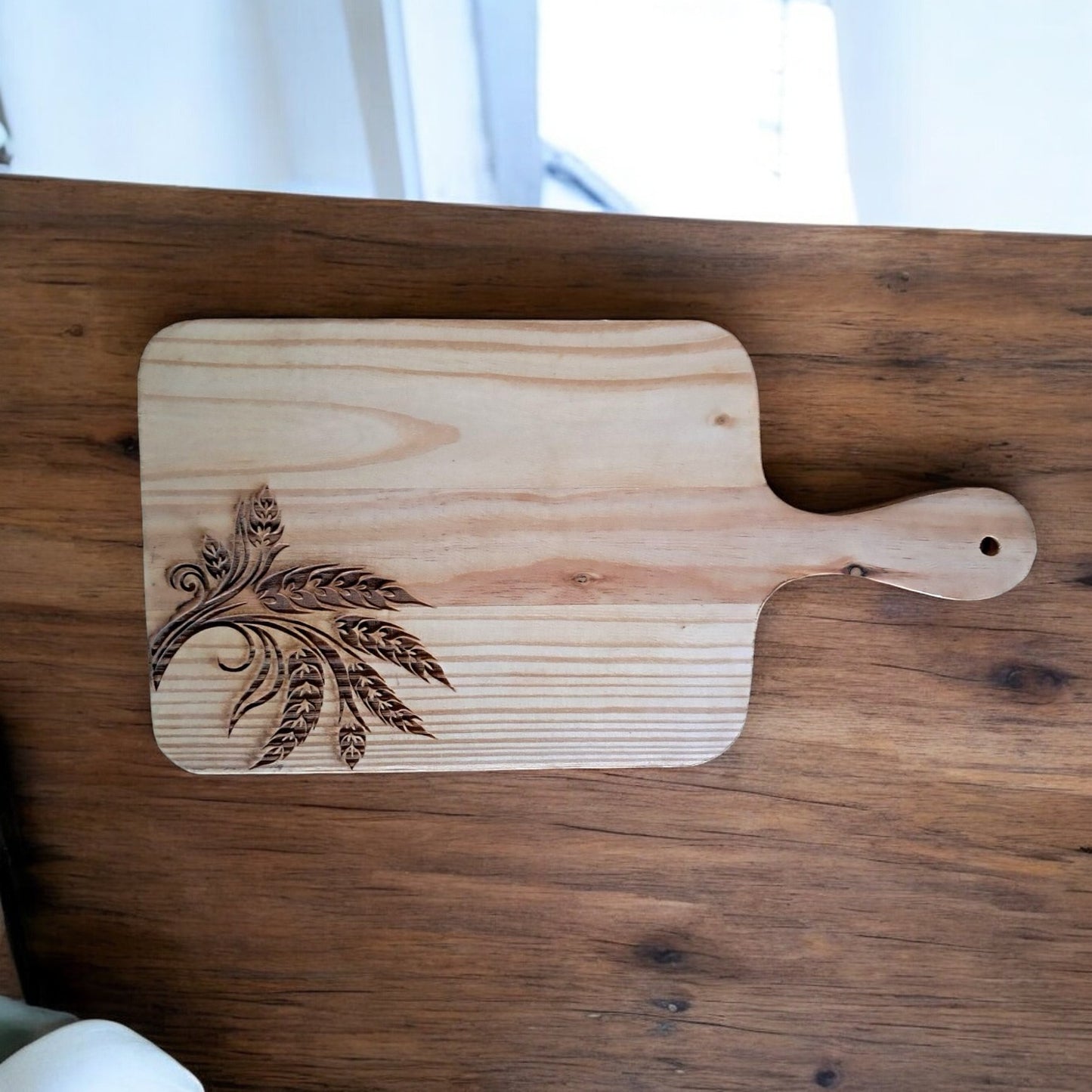 SacredFig Pine Wood Serving Platter & Chopping Board | 16 × 8 in
