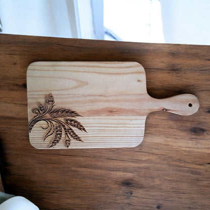 SacredFig Pine Wood Serving Platter & Chopping Board | 16 × 8 in