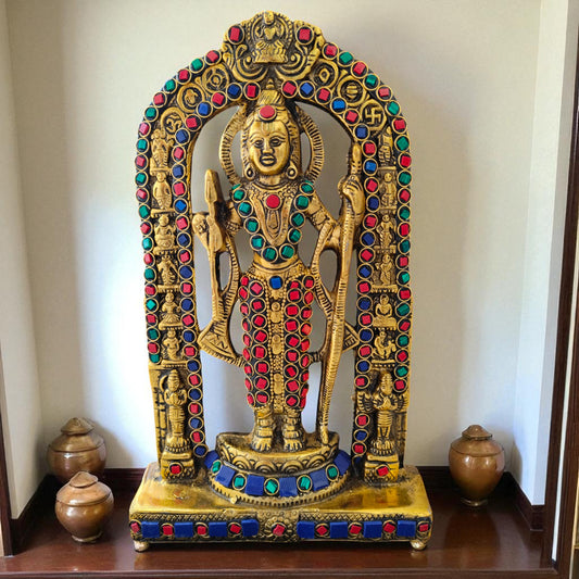 Beautiful Lord Shri Ram Idol with a Red Velvet Box | 11 in