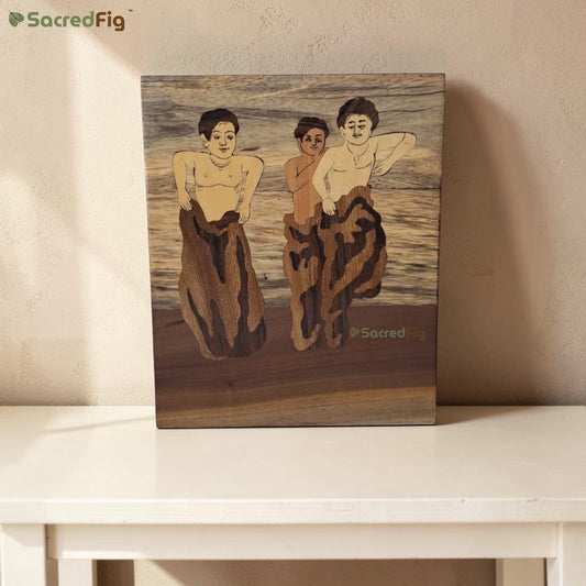 SacredFig Sacred Rhythm Wooden Colored Inlay Art Wall Frame | 8 x 10 In | Handmade Wooden Wall Décor Traditional Artwork