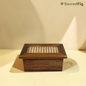 SacredFig Premium Sheesham Wood Rattan & Cane Gift Box | Luxury Wooden Gift Box, Hamper & Storage Box - S