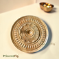 SacredFig Acacia Rosette Gift Box | Round Handcrafted Wooden Gift Box & Dry Fruit Box
