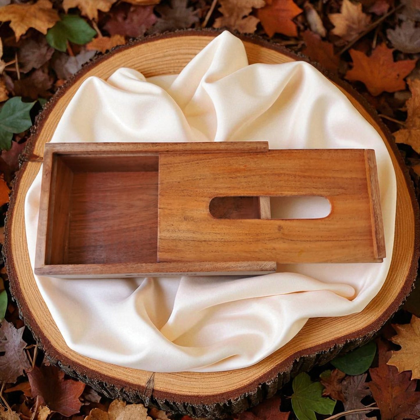 SacredFig Tissue Holder Box, Acacia Wood | Premium Napkin Holder | Ideal for Office & Home use | 9×5 in