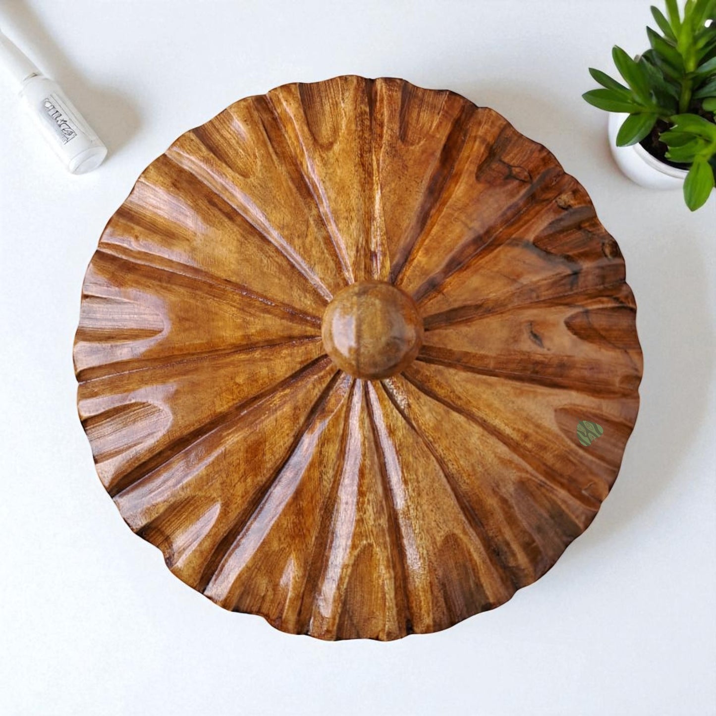 SacredFig Acacia Wood Chapati Box, Roti Box, Premium Hot Pot, Hot Case (9 in)