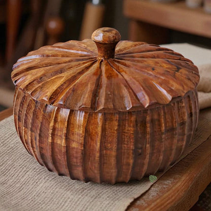 SacredFig Acacia Wood Chapati Box, Roti Box, Premium Hot Pot, Hot Case (9 in)