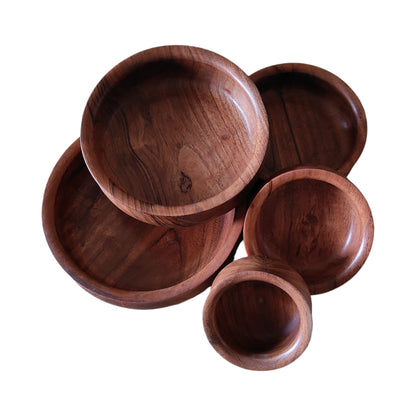 SacredFig Acacia Wood Multiuse Bowl Set | Set of 5