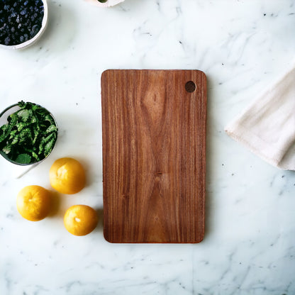 SacredFig Wooden Chopping Board for Kitchen | Solid Sheesham Wood Chopping Board | Heavy Single Block Cutting Board| 12 × 7 in
