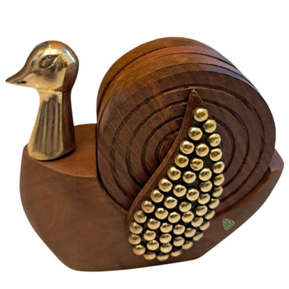 Wooden Coaster Set Bird with Wings | GoldenWings