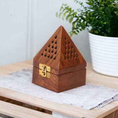 Dhoop Holder Dhoopdan | Wooden Incense Holder for Dhoop Cones, Sambrani | 5 in