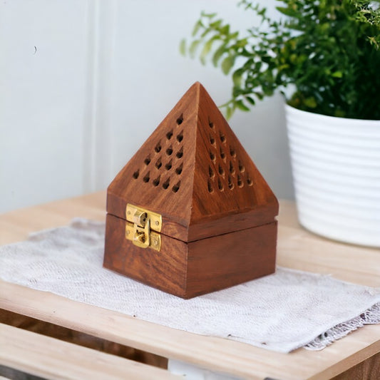 Dhoop Holder Dhoopdan | Wooden Incense Holder for Dhoop Cones, Sambrani | 5 in