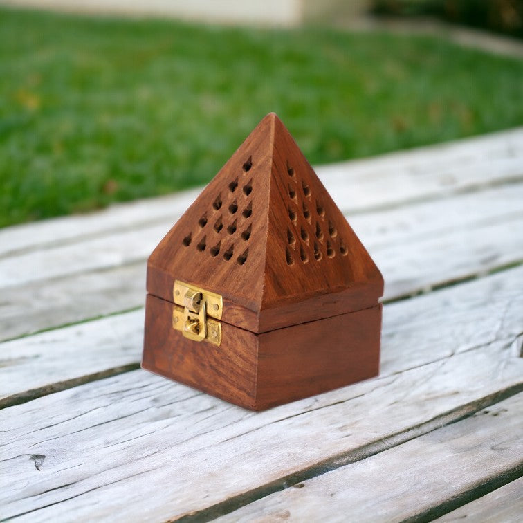 Dhoop Holder Dhoopdan | Wooden Incense Holder for Dhoop Cones, Sambrani | 5 in
