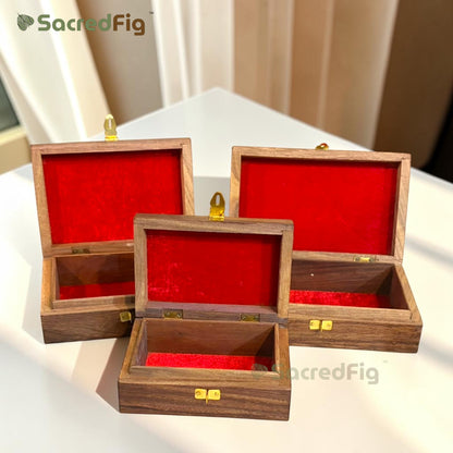 SacredFig Sheesham Wood Gift Box | Elephant Carving Design | Handcrafted Storage Box