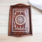 SacredFig Premium Decorative Tray | Floral White Heavy Inlaid Work | Water Resistant - Rectangle (9x12 in)