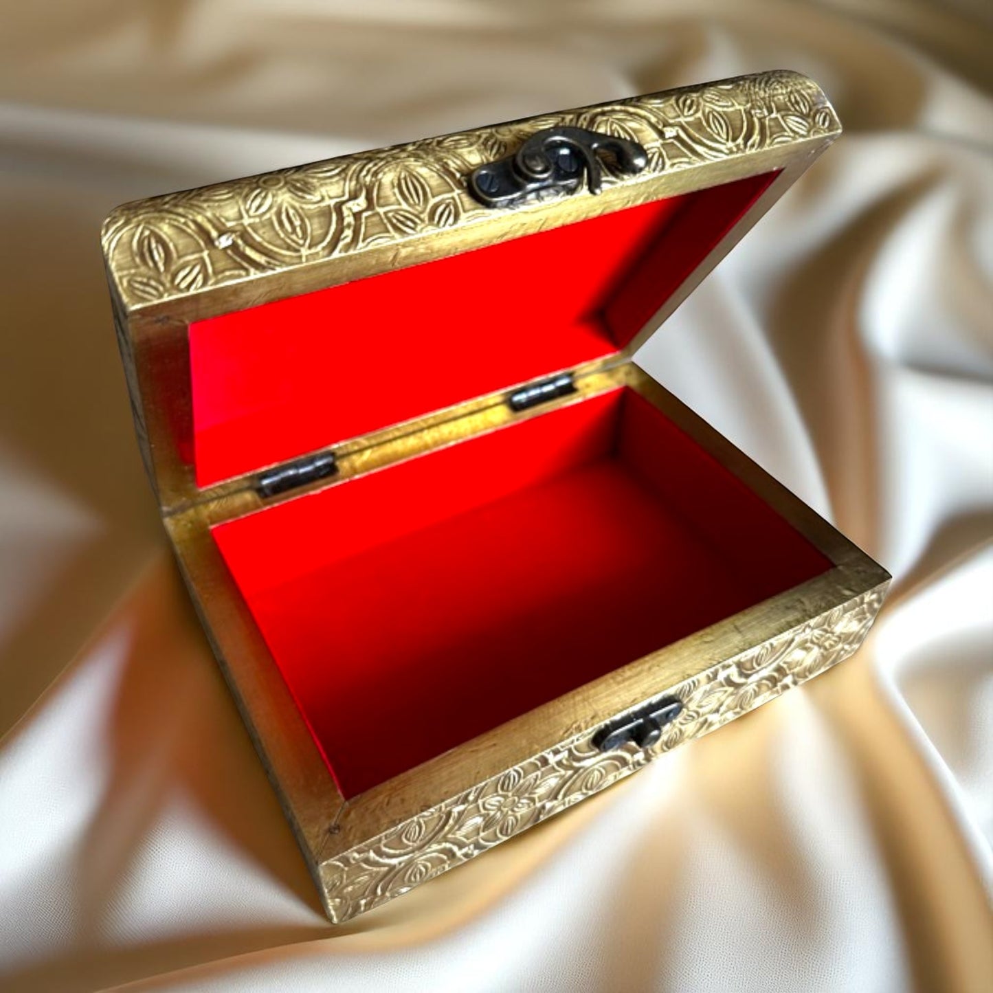 SacredFig Wooden Jewellery Box Set – Gold Accent Finish | Handcrafted Organizers in S, M & L Sizes