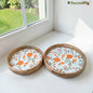 SacredFig Serving and Decorative Round Tray| Multicolored Mosaic Tray| Set of 2 | S 12×2 in| L 14×2 in