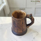 SacredFig Wooden Mug 300ml – Handcrafted Viking Style Rustic Finish Drinkware