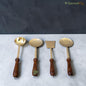 SacredFig Brass Cooking Spoon & Ladle Set (Set of 4) | Elementary Series
