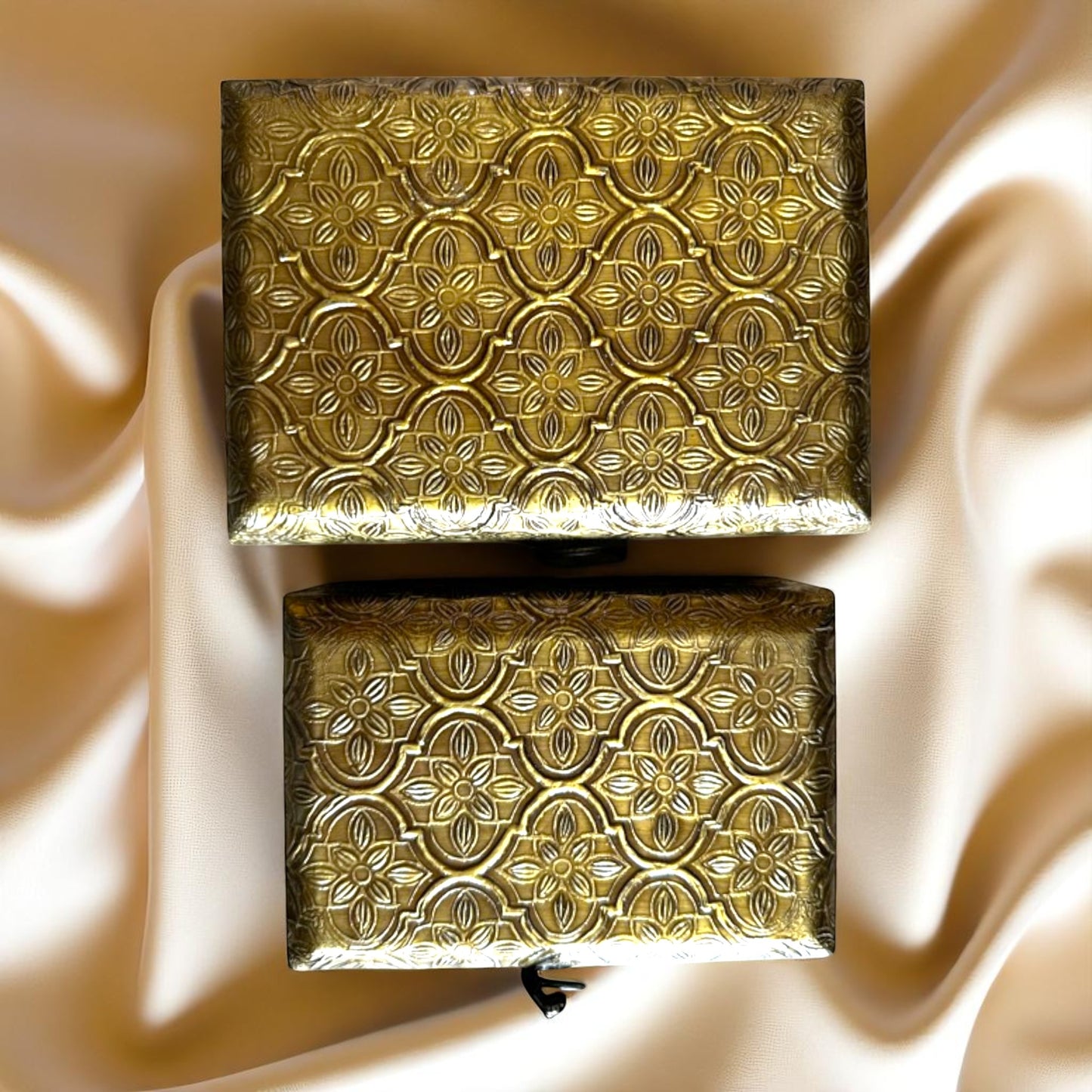 SacredFig Wooden Jewellery Box Set – Gold Accent Finish | Handcrafted Organizers in S, M & L Sizes