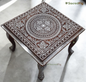 SacredFig Premium Sheesham Wood Table – White Inlay Work | Handcrafted Accent Table | 20 Inch