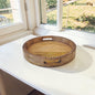 SacredFig Wooden Tray for Serving & Decor - 12 in (d) | Round, Natural Wood Finish