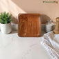 SacredFig Handcrafted Wooden Serving Plate  | 7.5 x 7.5 In | Teak Wood  Dining & Snack Plate