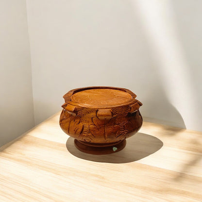 SacredFig Wooden Coaster Set – Handcrafted Lotus Design | Elegant Tabletop Accent for Home & Gifting