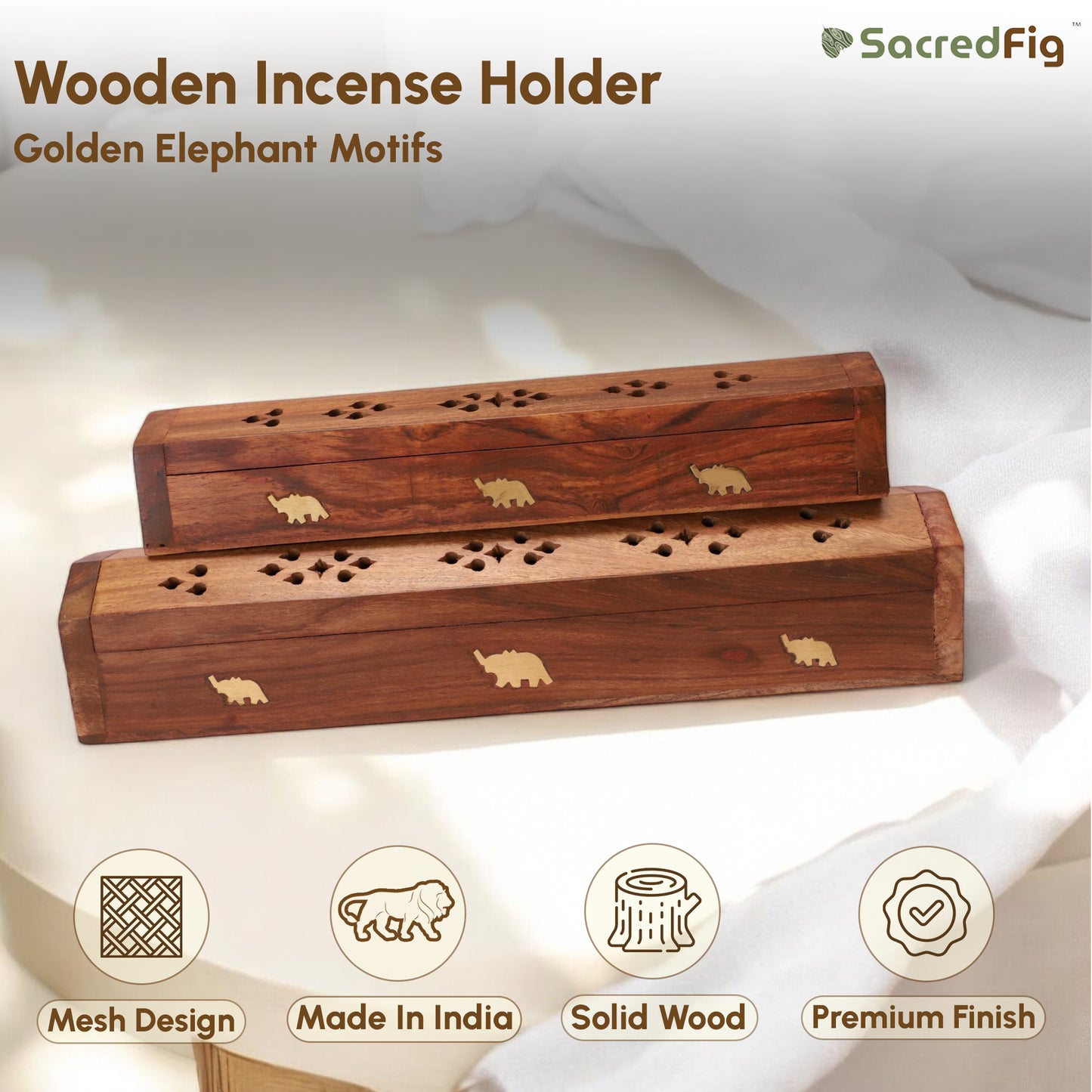 Wooden Agarbatti Holder| Incense Stick Holder | Agarbatti stand wooden box for Puja | 12 in