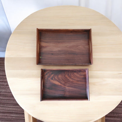 SacredFig Wooden Tray Set | Minimalist Large Serving Tray Set (Set of 2)