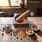 SacredFig Wooden Mortar & Pestle set | Okhli Musal for Grinding Spices, Masala Grinder | Acacia wood