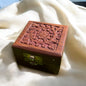 Wooden Jewelry Box with Floral Carving | Square Storage Box for Keepsakes & Gifting | 3×3 in