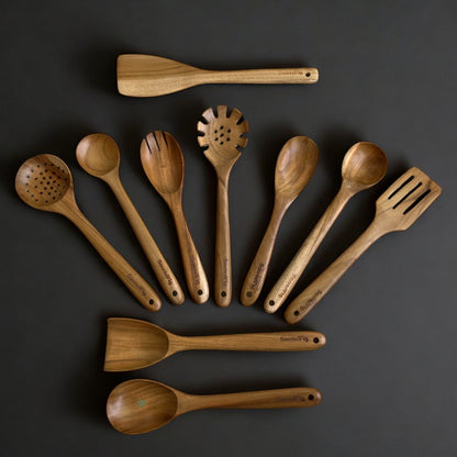 Premium Teak Wood Spatula Set
