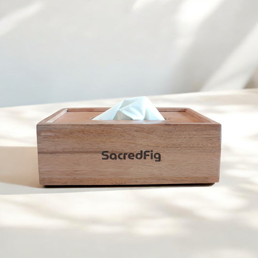SacredFig Wooden Tissue Holder Box | Napkin Holder |Premium Minimalistic Design | Ideal for Office & Home use|9×5 in