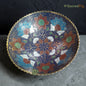SacredFig Handcrafted Brass Bowl with Blue Meenakari Design (10x4 In) | Decorative Serving Bowl | Premium Festive & Gifting