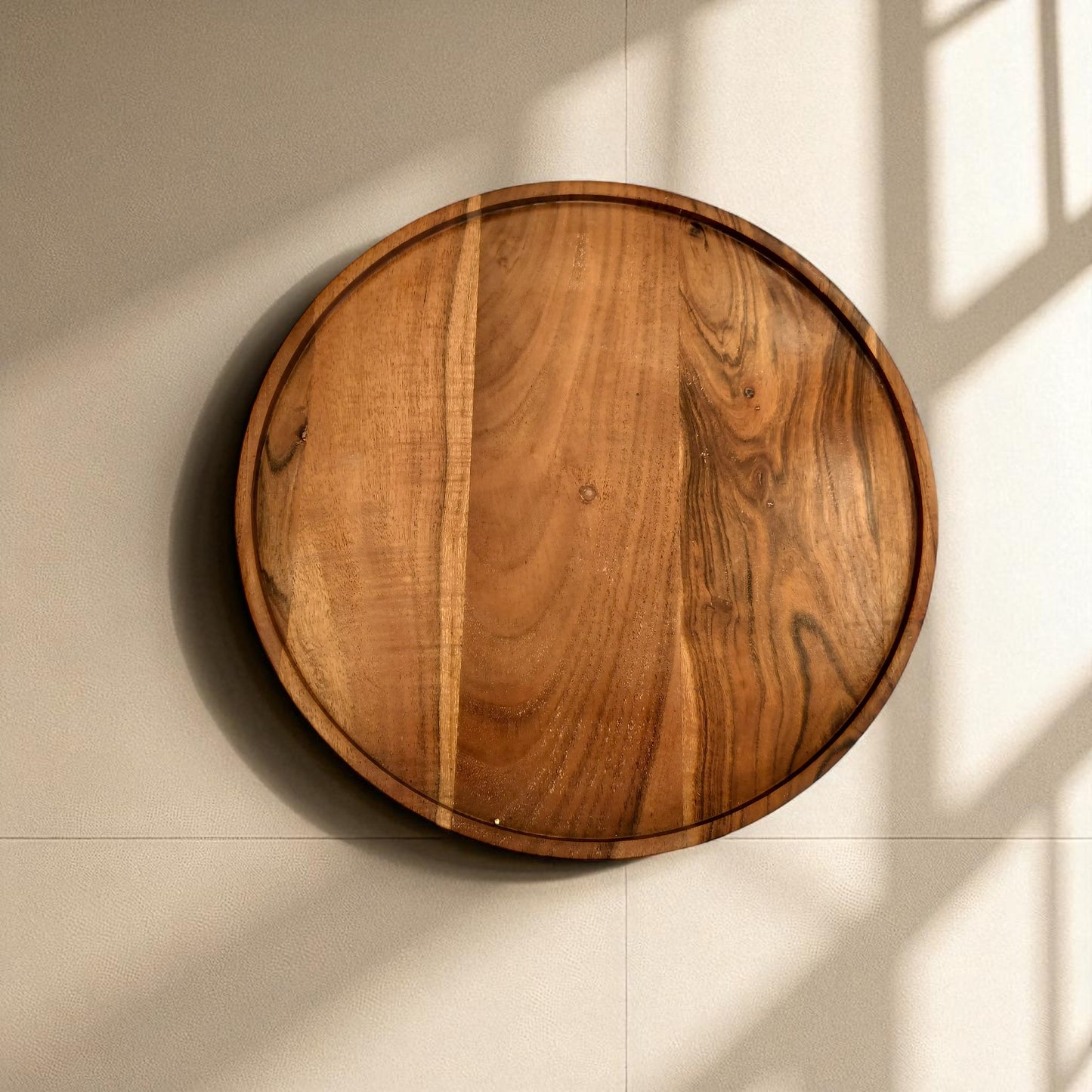 Premium Acacia Wood Side Table with Detachable Legs - 18 in (h)