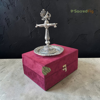 Divine Swastik Diya Holder & Pooja Thali Set | Traditional Pooja Decor | SacredFig