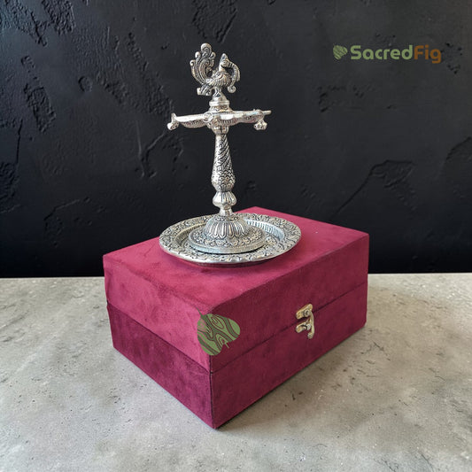Divine Swastik Diya Holder & Pooja Thali Set | Traditional Pooja Decor | SacredFig
