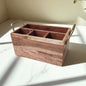SacredFig Wooden Desk Organizer – 10x6 Inch | 4 Compartments | Handcrafted for Office & Study Essentials