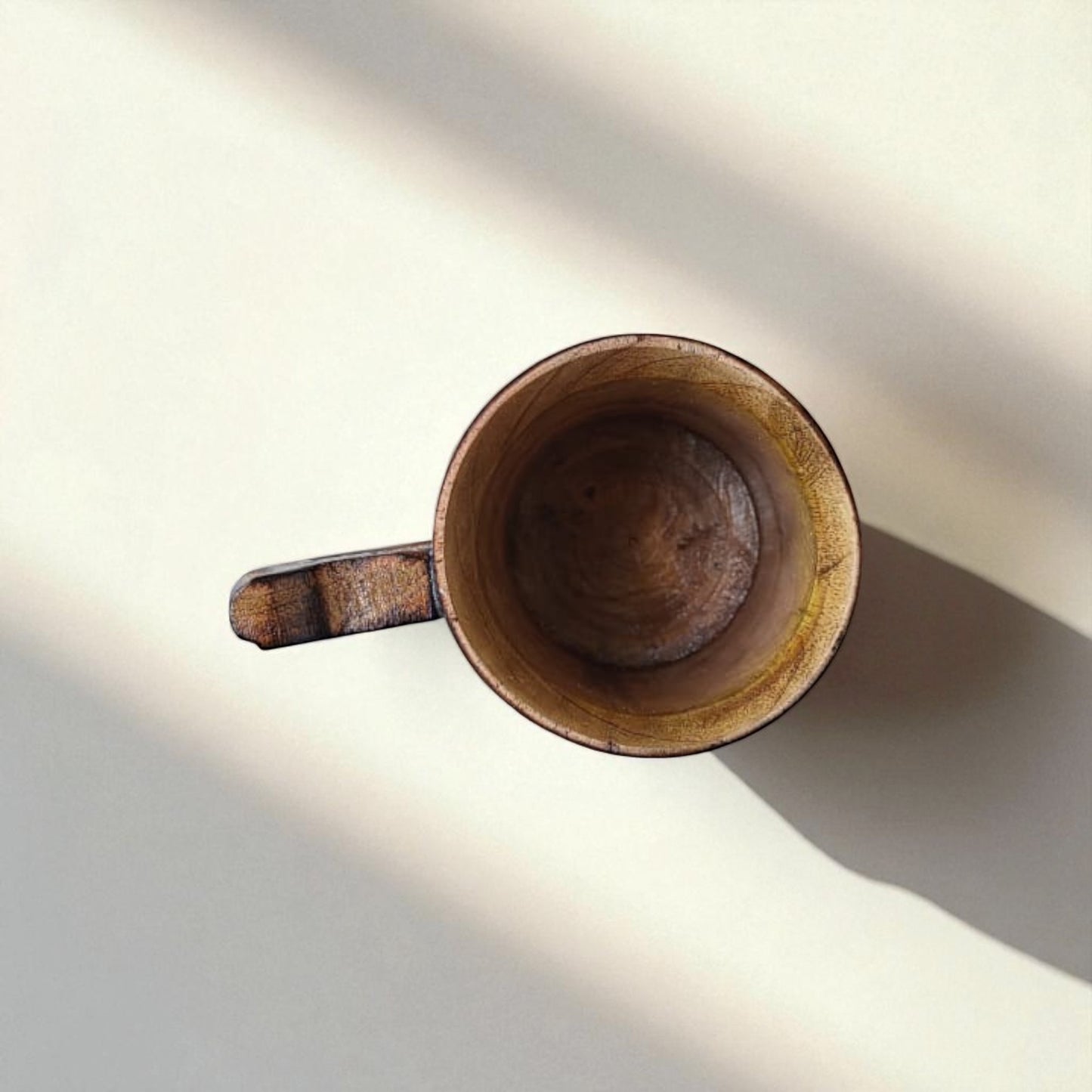 SacredFig Wooden Mug – 300 ml | Square checkered pattern with Silver Dots | Handcrafted Rustic Drinkware