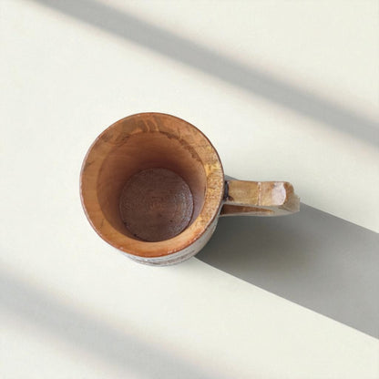 SacredFig Wooden Mug Large – 500ml | Handcrafted with Tree Design | Natural Finish for Hot & Cold Beverages