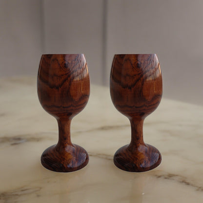 Wooden Glass in Sheesham Wood | Cup for Home & Kitchen (Set of 2)