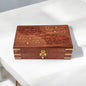 Wooden Jewellery Box in Sheesham Wood | Handcarved with Brass Inlaid Work - 8 x 5 in