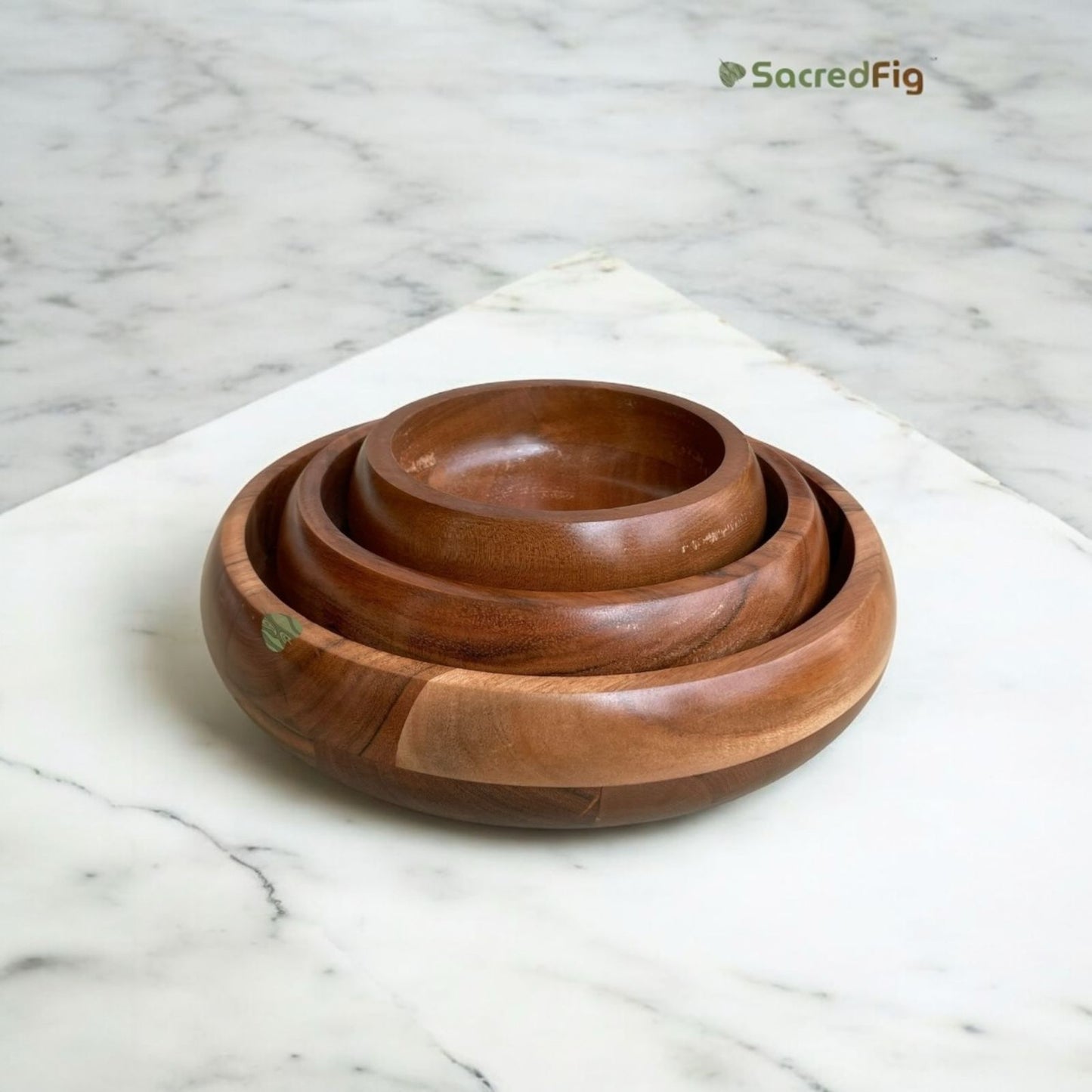 ScaredFig Premium Italian Serving Bowls| Made of Acacia Wood | S,M,L Sizes