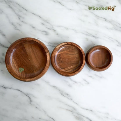 ScaredFig Premium Italian Serving Bowls| Made of Acacia Wood | S,M,L Sizes