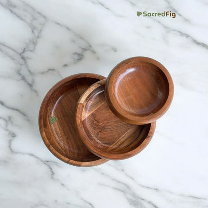 ScaredFig Premium Italian Serving Bowls| Made of Acacia Wood | S,M,L Sizes