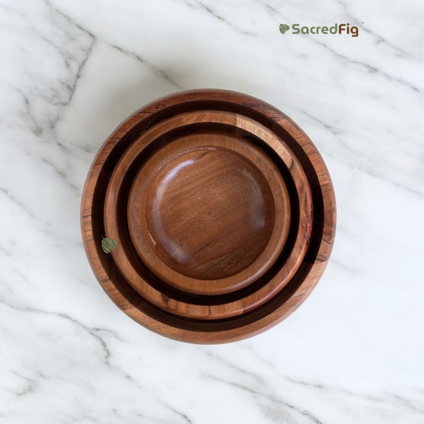 ScaredFig Premium Italian Serving Bowls| Made of Acacia Wood | S,M,L Sizes