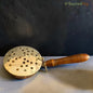 SacredFig Brass Dhoop Dani / Lobandaan with Wooden Handle - L