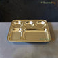 SacredFig Premium Brass Thali | 5-Compartment Brass Dinner Plate for Traditional Indian Dining