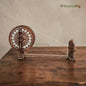 SacredFig Indian Wooden Charkha with Inlay work | 10 In (d)